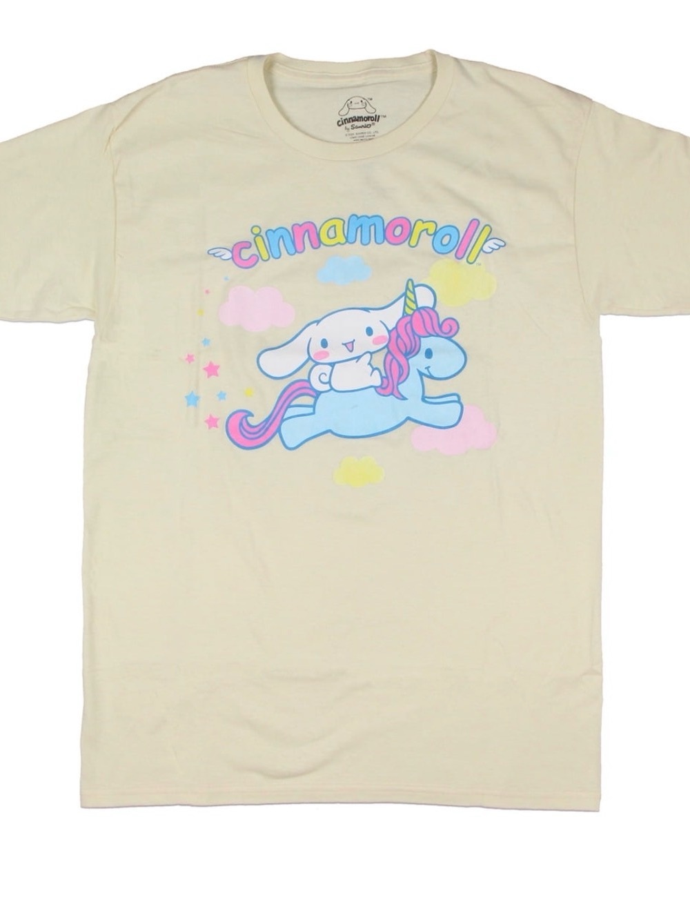 NWT Sanrio Cinnamoroll Unicorn Ride Men's Fit Cream T Shirt Size 2XL